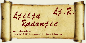 Ljilja Radonjić vizit kartica